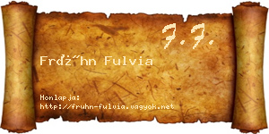 Frühn Fulvia névjegykártya